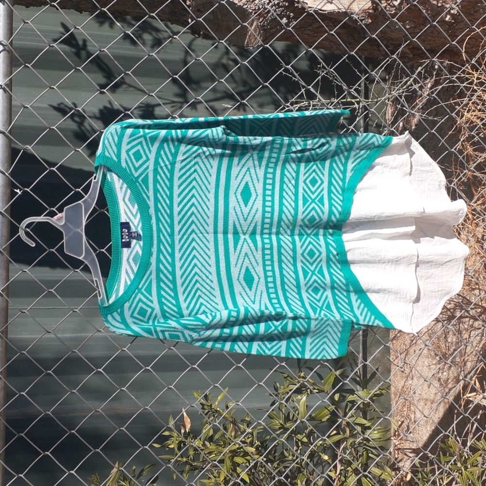 DODO Turquoise Sweater Tunic Top, Size L